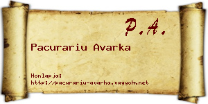 Pacurariu Avarka névjegykártya